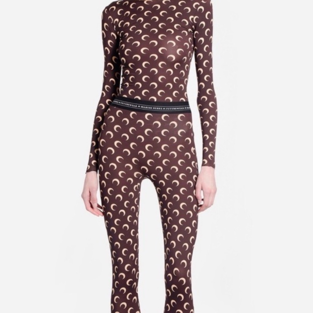 Inspired by Marine Serre  Brown Crescent Moon Pajama Set